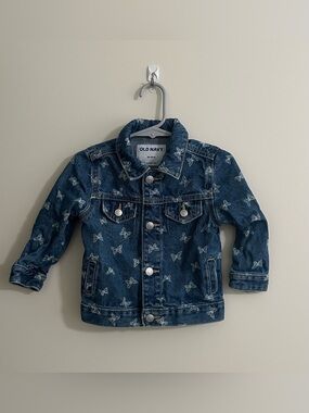 Old Navy Girls' Navy Butterfly Denim Jacket